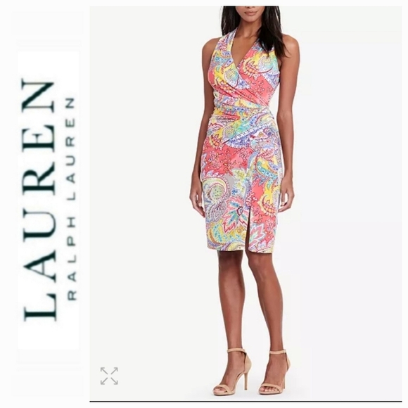 LRL Ralph Lauren Vibrant Multicolor Paisley Dress - Picture 1 of 11
